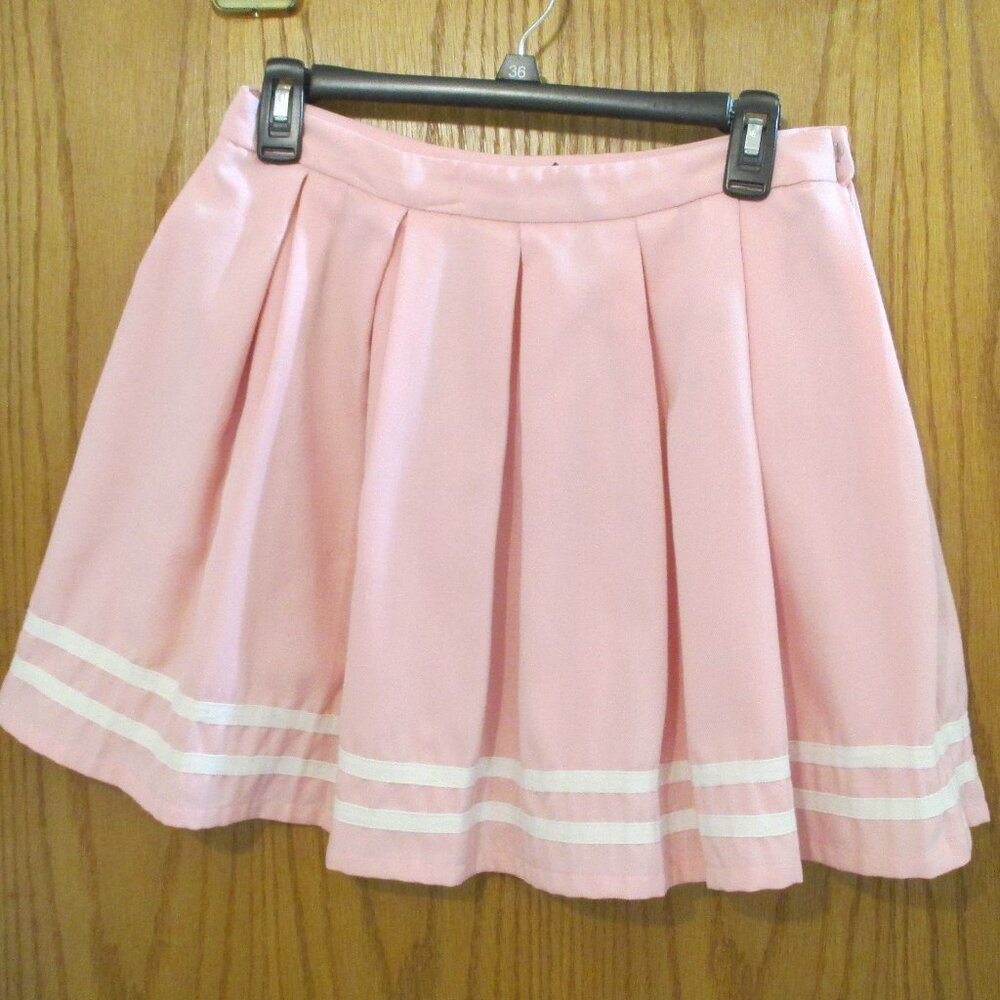 Hot Topic Light Pink Pleated Skater Skirt Medium